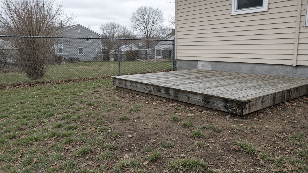 Before: small rotting deck