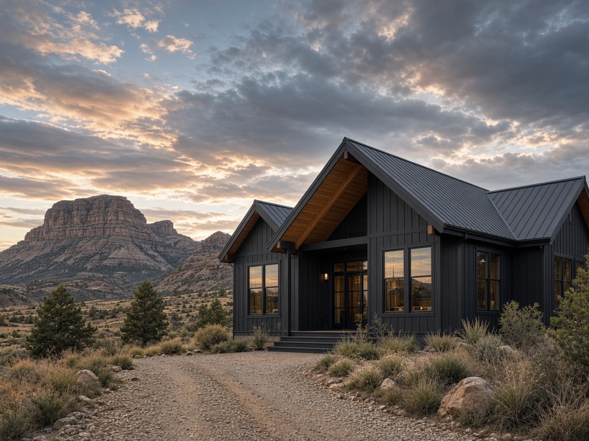 Black board-and-batten modern farmhouse in Golden