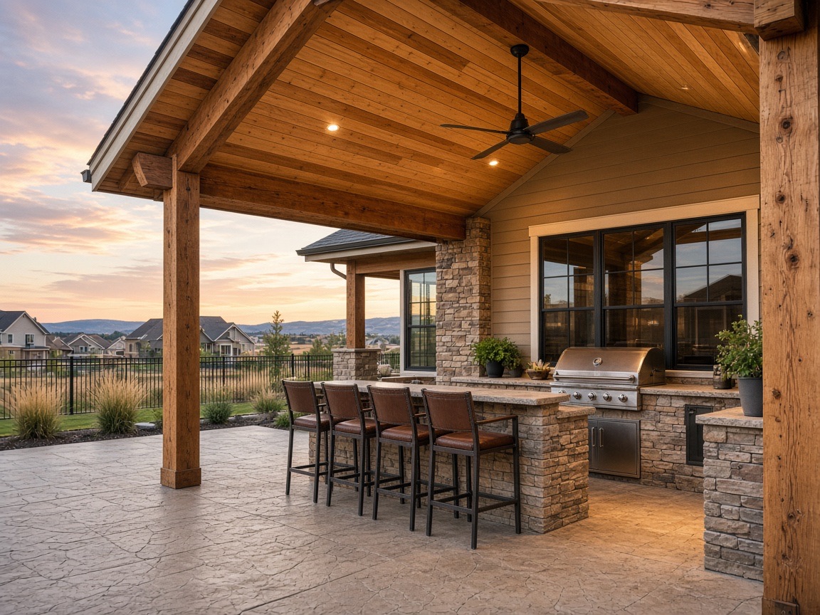 Timber-framed covered patio